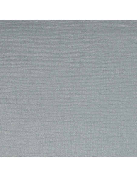 Tejido de doble gasa de algodón irisado con purpurina - Gris perla