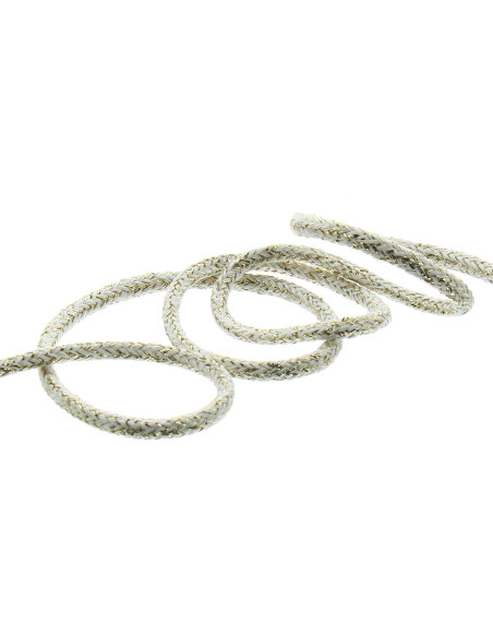 Cordón lurex 2 mm - Blanco y dorado