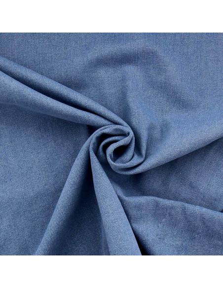 Tejido vaquero denim elástico - Azul medio