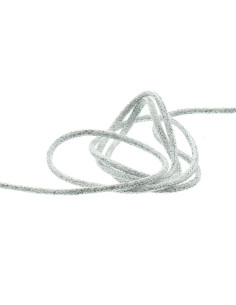 Cordón lurex 5 mm - Blanco y plata