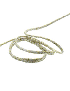 Cordón lurex 5 mm - Blanco y oro