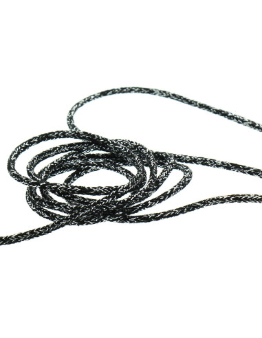 Cordón lurex 5 mm - Negro y plata