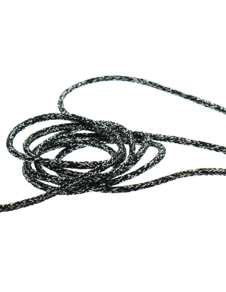 Cordón lurex 5 mm - Negro y plata