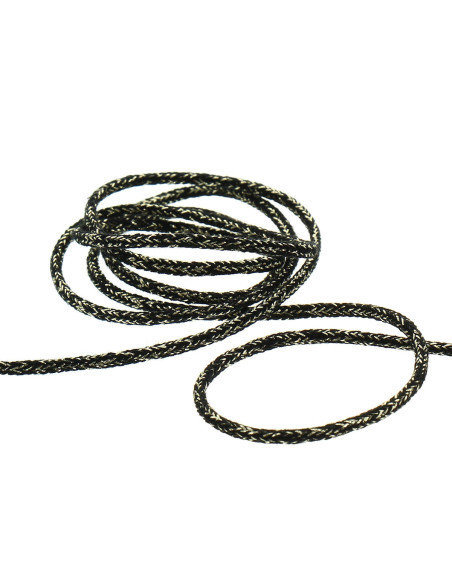 Cordón lurex 5 mm - Negro y oro