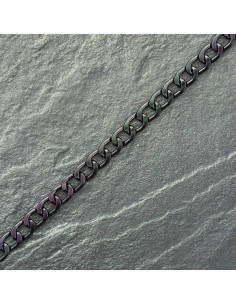 Cadena plana de aluminio de 10 mm - Negro