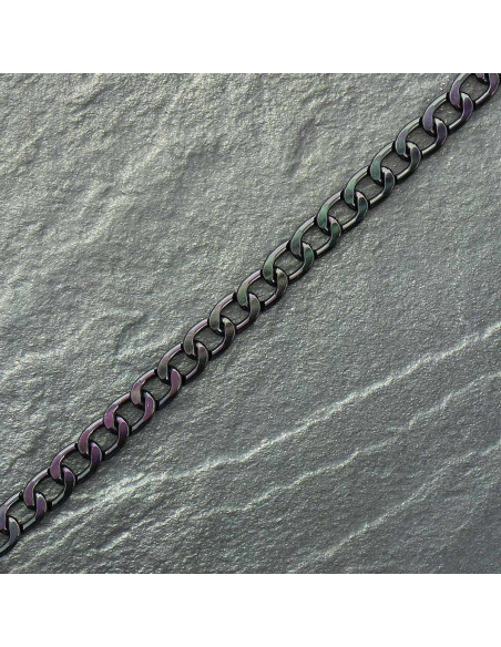 Cadena plana de aluminio de 10 mm - Negro