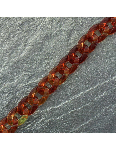 Cadena plana de acrílico de 20 mm - Escamas de tortuga marrón