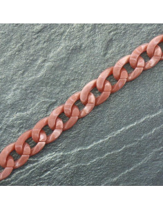 Cadena plana de acrílico de 20 mm - Escamas de tortuga rosa