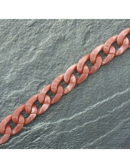 Cadena plana de acrílico de 20 mm - Escamas de tortuga rosa