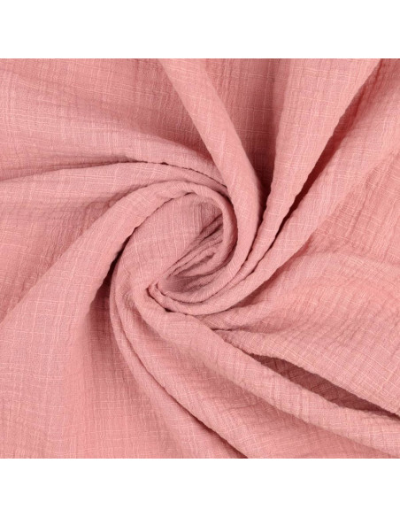Tejido de doble gasa de algodón Vintage - Rosa viejo