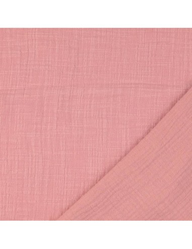 Tejido de doble gasa de algodón Vintage - Rosa viejo