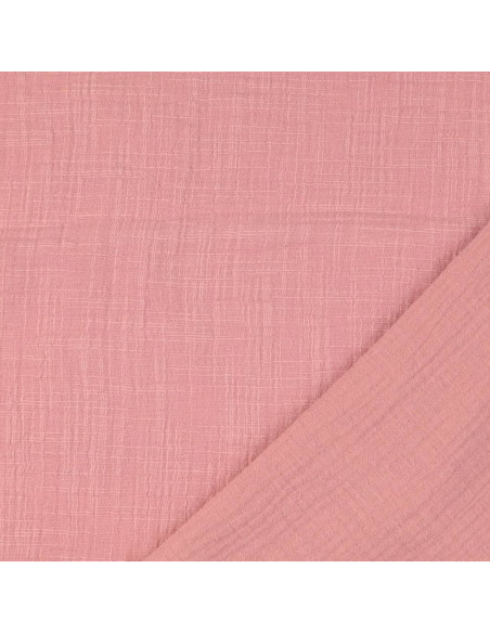 Tejido de doble gasa de algodón Vintage - Rosa viejo