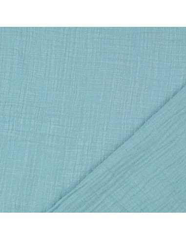 Tejido de doble gasa de algodón Vintage - Turquesa