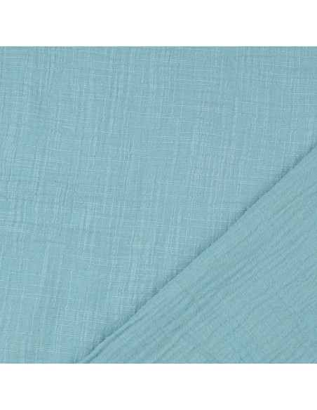 Tejido de doble gasa de algodón Vintage - Turquesa