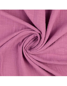 Tejido de doble gasa de algodón Vintage - Rosa palo