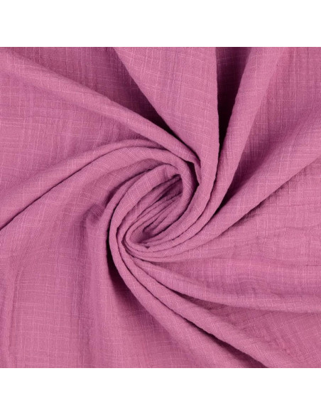 Tejido de doble gasa de algodón Vintage - Rosa palo