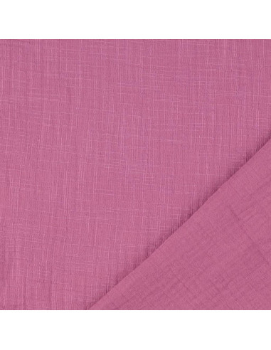 Tejido de doble gasa de algodón Vintage - Rosa palo