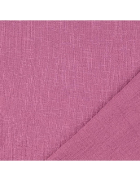 Tejido de doble gasa de algodón Vintage - Rosa palo