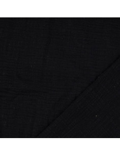Tejido de doble gasa de algodón Vintage - Negro 2