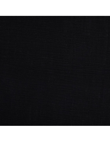 Tejido de doble gasa de algodón Vintage - Negro