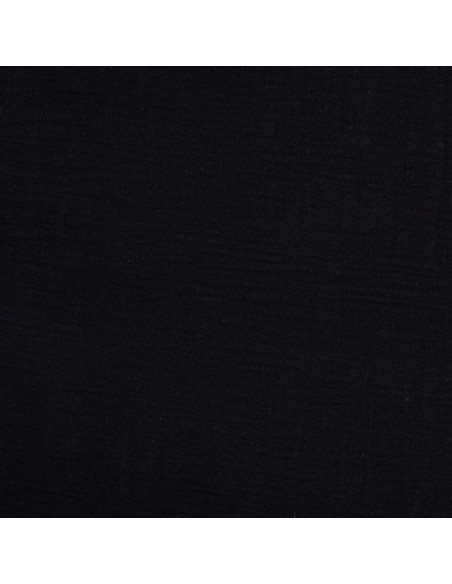 Tejido de doble gasa de algodón Vintage - Negro
