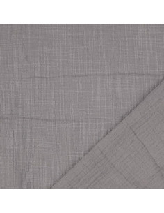 Tejido de doble gasa de algodón Vintage - Gris 2