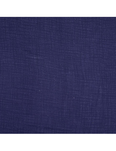 Tejido de doble gasa de algodón Vintage - Azul marino