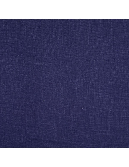 Tejido de doble gasa de algodón Vintage - Azul marino