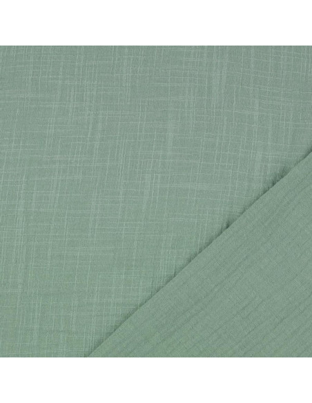 Tejido de doble gasa de algodón Vintage - Verde salvia