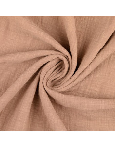 Tejido de doble gasa de algodón Vintage - Beige