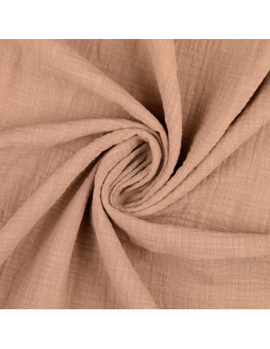 Tejido de doble gasa de algodón Vintage - Beige