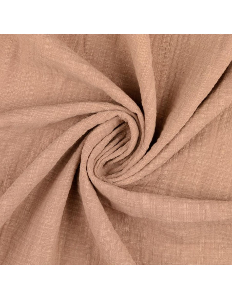 Tejido de doble gasa de algodón Vintage - Beige