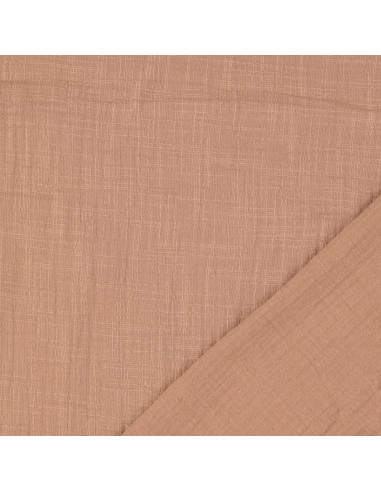 Tejido de doble gasa de algodón Vintage - Beige