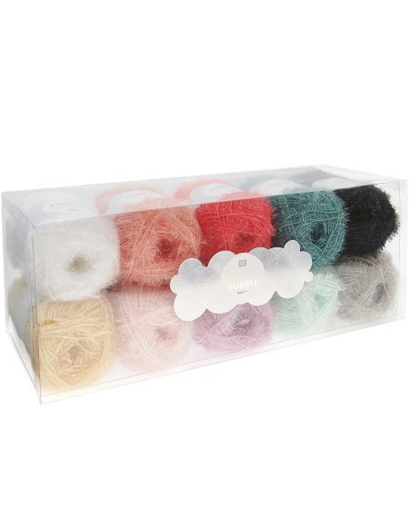 Caja de 10 ovillos de hilo para crochet Creative Bubble - Pastel