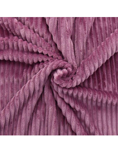 Tejido minky de canalé grueso - Rosa palo