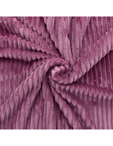 Tejido minky de canalé grueso - Rosa palo
