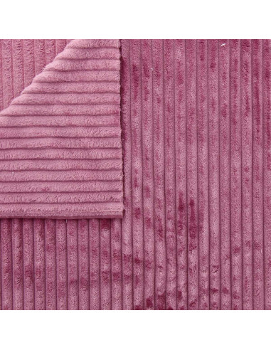Tejido minky de canalé grueso - Rosa palo