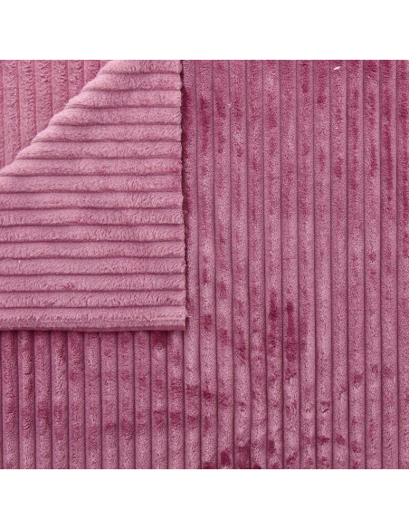 Tejido minky de canalé grueso - Rosa palo