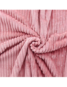 Tejido minky de canalé grueso - Rosa viejo