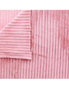Tejido minky de canalé grueso - Rosa viejo 2
