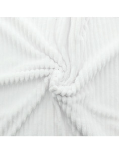 Tejido minky de canalé grueso - Blanco