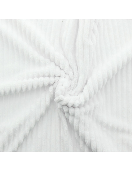 Tejido minky de canalé grueso - Blanco