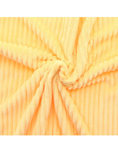 Tejido minky de canalé grueso - Amarillo