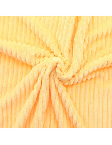 Tejido minky de canalé grueso - Amarillo