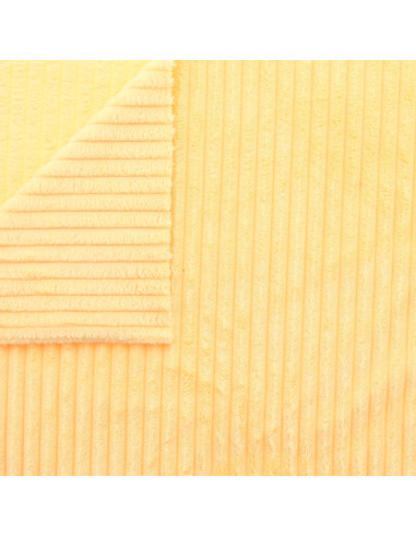 Tejido minky de canalé grueso - Amarillo