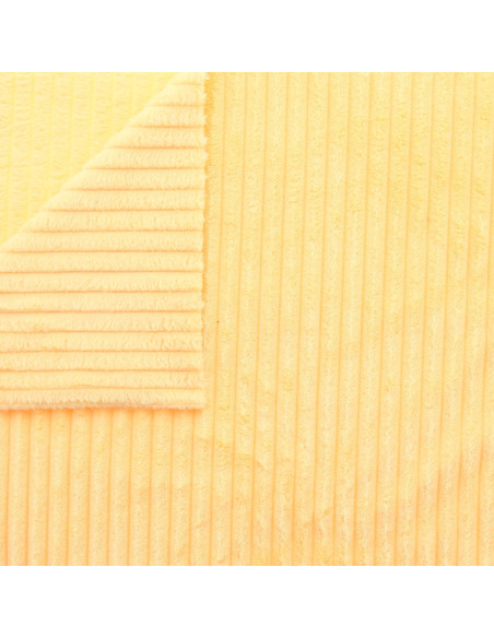 Tejido minky de canalé grueso - Amarillo