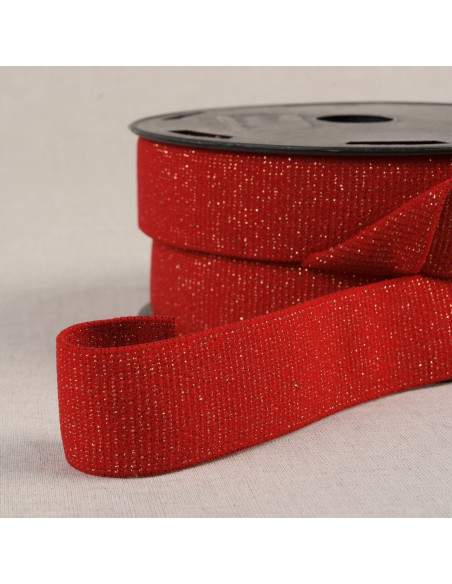 Boxer elástico con lentejuelas - Rojo y dorado