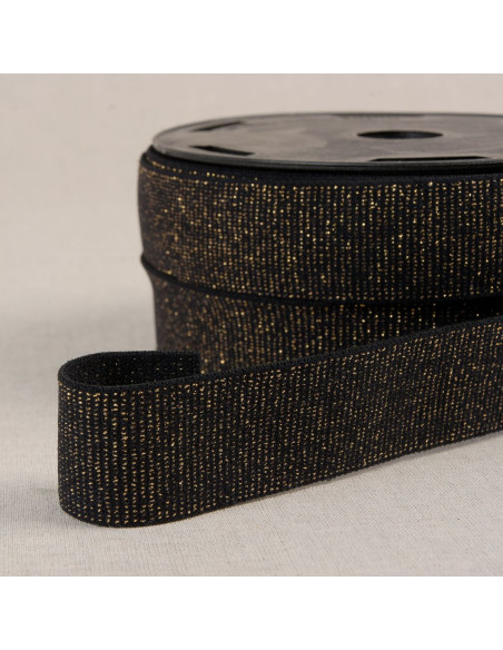 Boxer elástico con lentejuelas - Negro y dorado