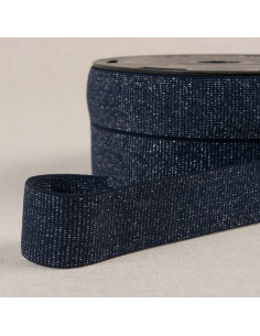 Boxer elástico con lentejuelas - Marino y plata