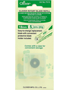5 cuchillas de repuesto para cortador Clover - 18 mm